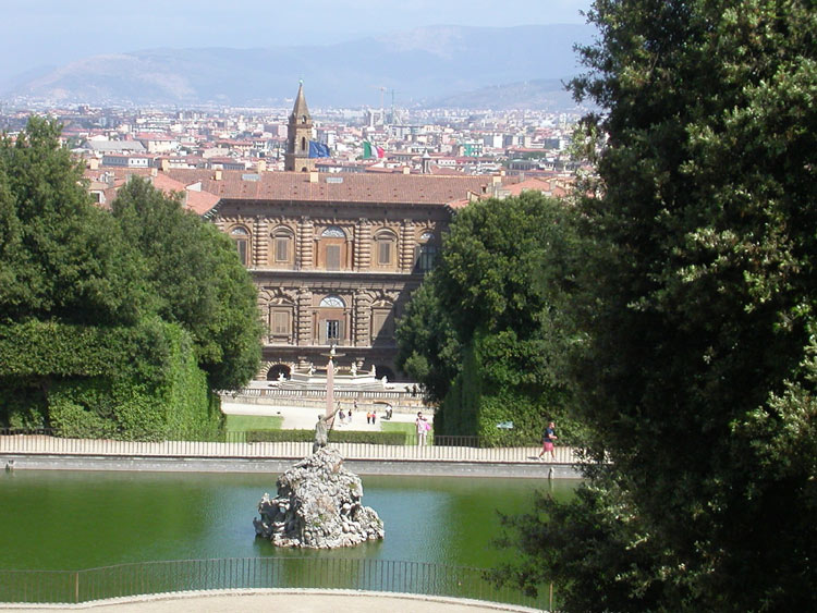 Palazzo Pitti depuis le jardin de Boboli