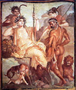 fresques d'herculanum : Hercule et son fils Télèphe