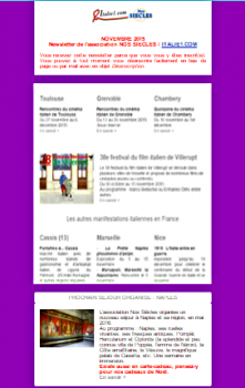 Newsletter italie novembre 2015