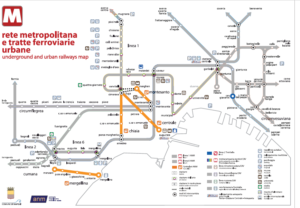 Plan des funiculaires de Naples